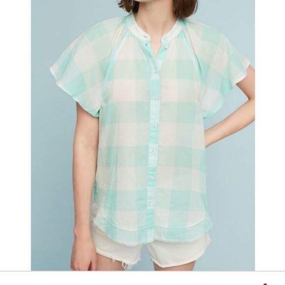 NWOT Flowy Anthropologie Checkerboard Blouse